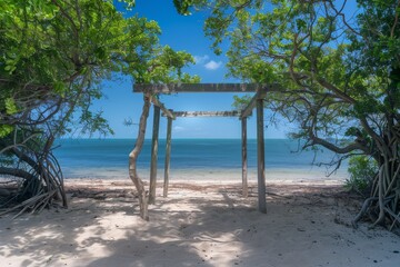 Redcliffe - Jetty on Moreton Bay. Beautiful simple AI generated image in 4K, unique.