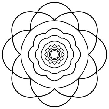 recommend clip art: An anemone flower line art in the middle art vector illustrator