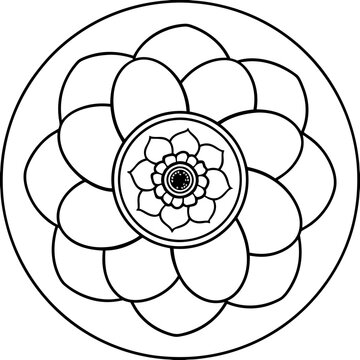 recommend clip art: An anemone flower line art in the middle art vector illustrator