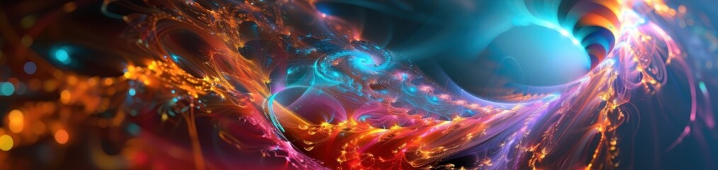 Vivid abstract digital art with vibrant colors and swirling patterns. Perfect for backgrounds and art projects.