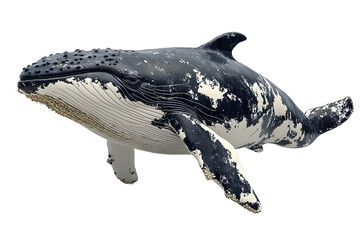Ballena nadando sobre fondo transparente