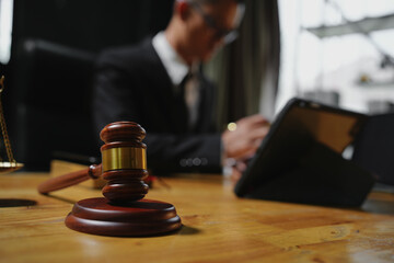 Lawyers having  Concepts of  Legal services at the law office