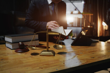 Lawyer and team Talk and consult on solving problems and work related to legal work of lawyers