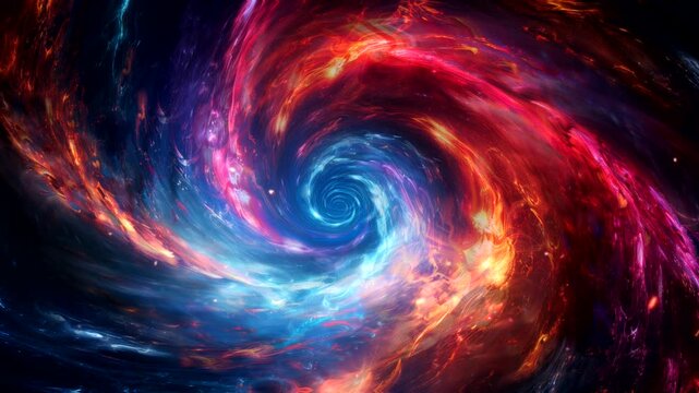 Colorful vortex energy with cosmic spiral waves, Abstract futuristic digital background