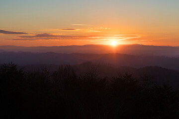 Vibrant Sunrise over a Mountain Ridge