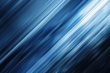 Fototapeta premium Abstract blue diagonal lines background with light streaks.