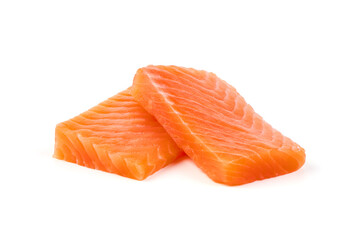 Salmon, fresh salmon fillet isolated on white background.