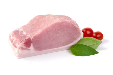 Chilled pork ham, isolated on white background. High resolution image.