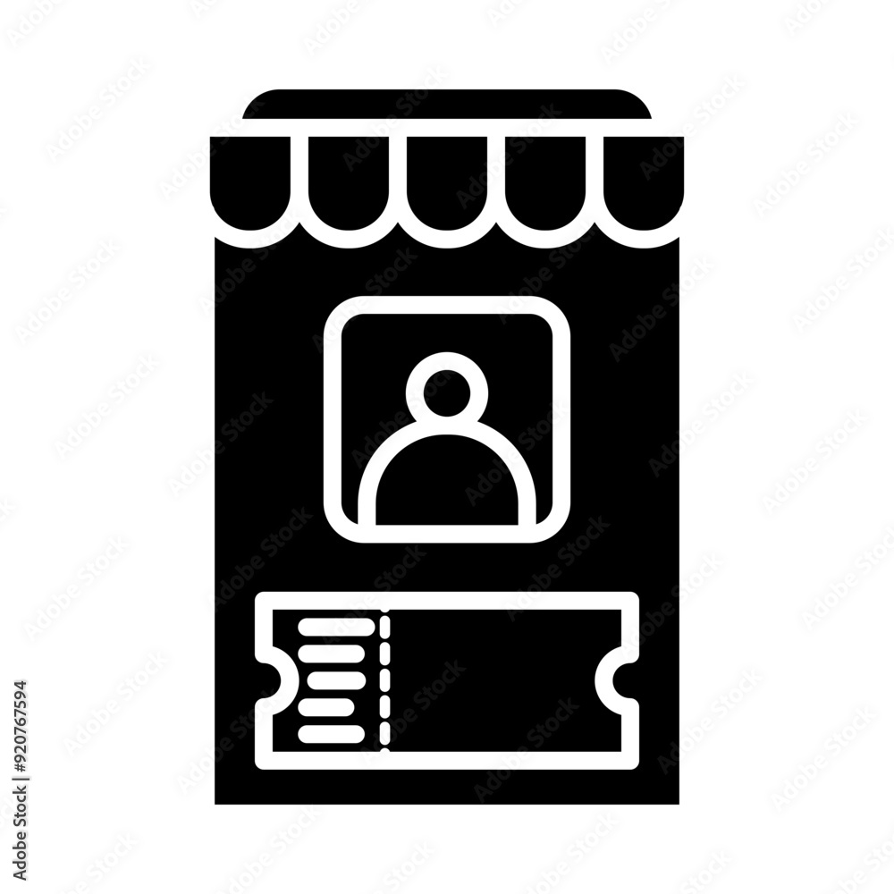 Wall mural railway ticket counter glyph icon