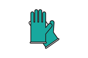 A pair of teal gloves