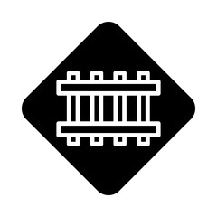 Naklejka premium Railway symbol glyph icon