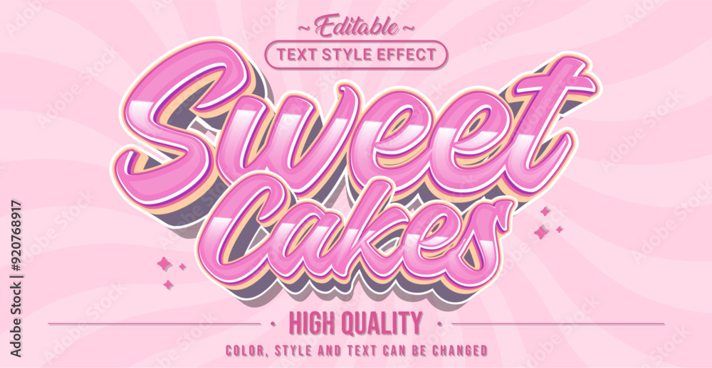 Poster Editable text style effect - Sweet Cakes text style theme.