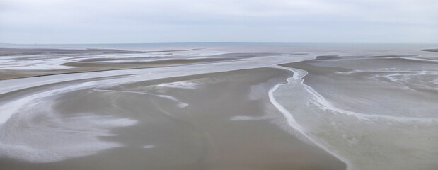 around Mont Saint Michel at low tide