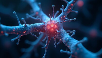  Neural network illuminated with vibrant colors