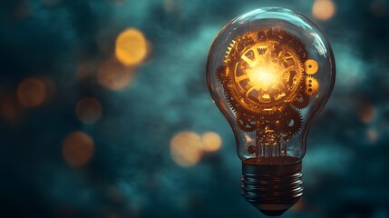 Lightbulb with Gears Inside.