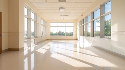 Fototapeta premium This image depicts a bright spacious and modern interior design that showcases the principles of accessible architecture and universal design The open minimalist layout large windows