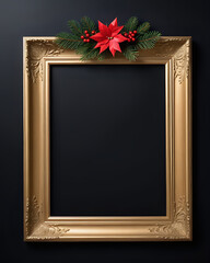 christmas frame with ribbon