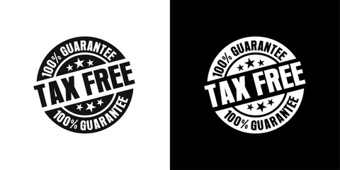 Obraz premium 100 Guarantee Tax Free icon logo set vector