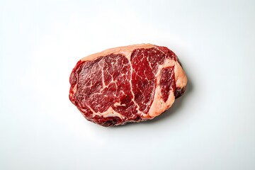 Fototapeta premium Raw Beef Steak Isolated On White Background.