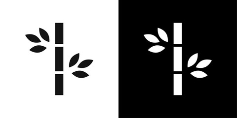Bamboo icon logo set vector