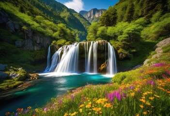 Obraz premium stunning landscapes featuring hidden travel gems breathtaking views most beautiful destinations, adventure, architecture, autumn, beach, beauty