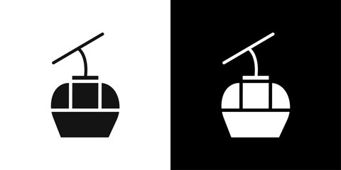 cableway funicular icon logo set vector