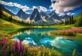 vibrant landscapes showcasing exciting adventure destinations lush majestic crystal clear stunning views, nature, mountain, lake, scenery, exploration