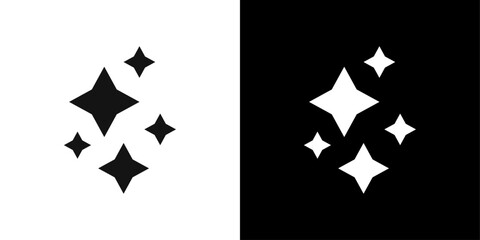 Clean shine star icon logo set vector