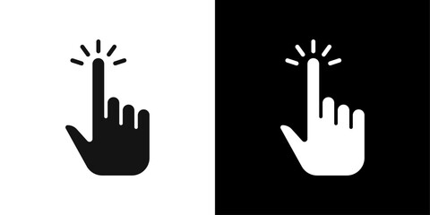 Fototapeta premium Clicking finger icon logo set vector