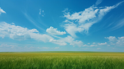 Obraz premium vibrant_blue_sky_over_a_green_field
