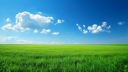 Obraz premium vibrant_blue_sky_over_a_green_field