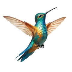 Fototapeta premium a hummingbird in flight on Isolated transparent background png. generated with AI