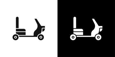 Electric wheelchair scooter icon logo set vector