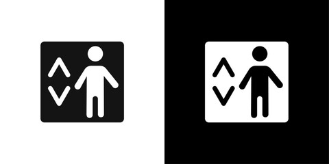 Fototapeta premium elevator lift icon logo set vector