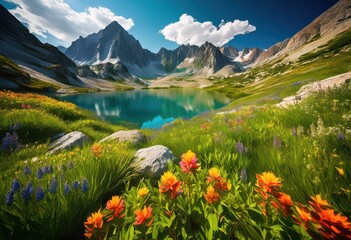 stunning landscapes showcasing vibrant natural colors across majestic lush pristine lakes breathtaking display beauty, mountain, valley, scenery, view
