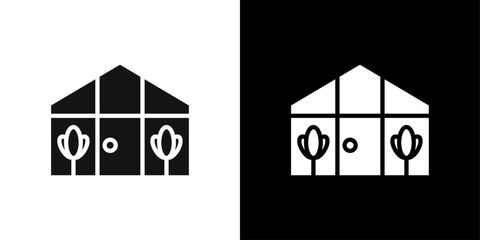 Greenhouse icon logo set vector
