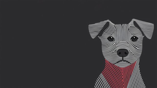 Minimalist dog shape with abstract lines focusing on simplicity and elegance