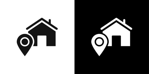 Home Address icon logo set vector