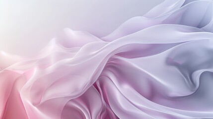 Obraz premium Draped and softened fabric folds intertwining with each other in a palette of pastel colors, portraying a delicate and elegant abstract composition, invoking feelings of calm and subtle beauty.