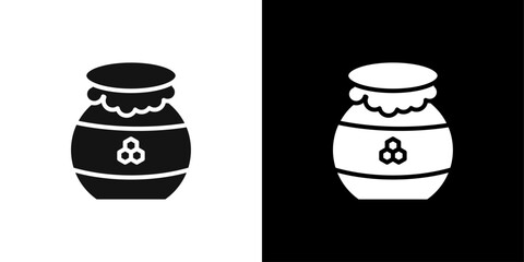 Honey jar icon logo set vector