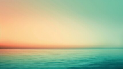 A serene and tranquil image depicting a calm sea under a mesmerizing gradient sky transitioning from sunset orange to teal blue, evoking peace and relaxation.