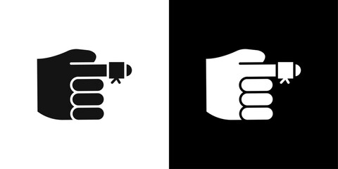 hurted finger bandage icon logo set vector