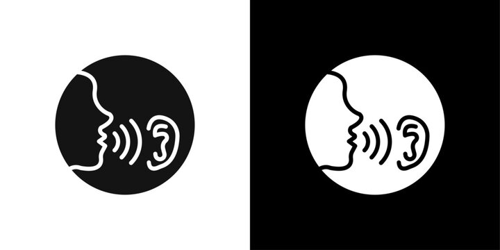 listen carefully icon logo set vector