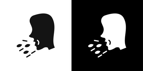 man coughs icon logo set vector