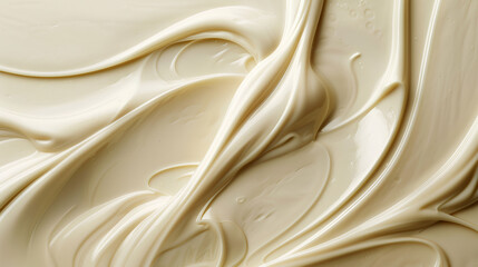 Obraz premium White Chocolate background texture milk wave liquid cocoa cream swirl choco abstract milk.