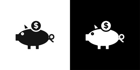 piggy bank icon (2) logo set vector