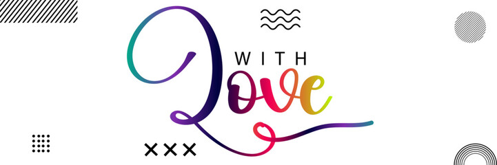 with love hand lettering inscription, Made with love lettering with heart symbol. Hand drawn black line calligraphy