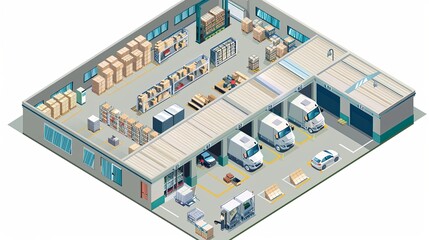 Smart Warehouse Management: Isometric Layout of IoT-Driven Inventory Control with Automated Order Picking Systems and Delivery Scheduling