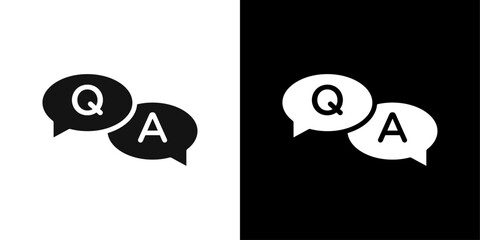 Questions and answers icon logo set vector