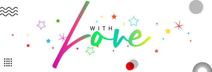 with love hand lettering inscription, Made with love lettering with heart symbol. Hand drawn black line calligraphy